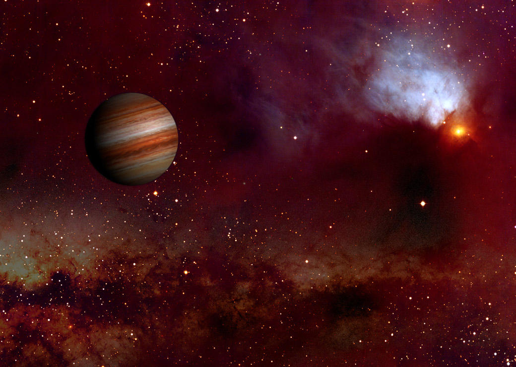 Artist's impression of a free-floating planet lost in deep space © University of Bordeaux
